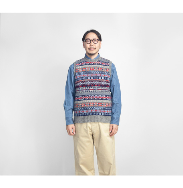 JAMIESON'S ジャミーソンズ フェアアイル クルーネックニットベスト メンズ