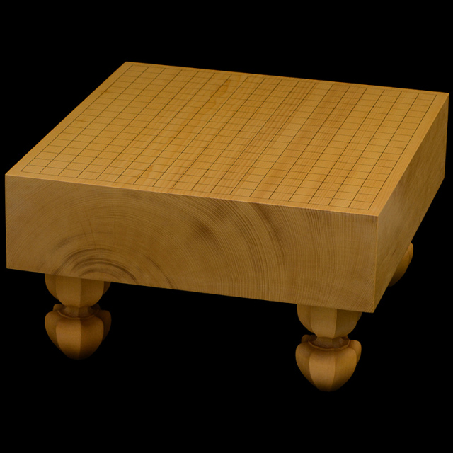 本榧足付碁盤 5寸3分（天地柾） ga50048 | 前川榧碁盤店