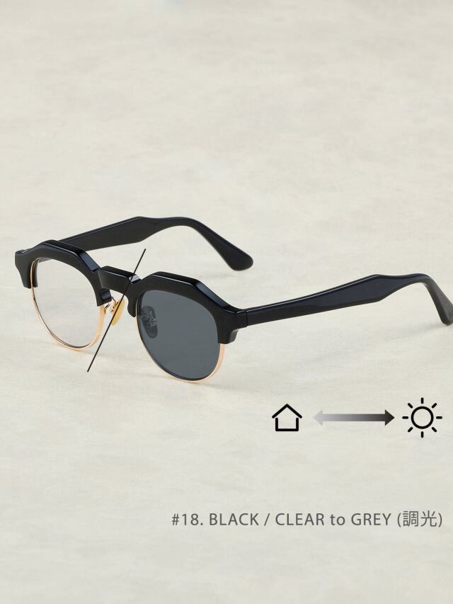 OWN 「#18 BLACK / CLEAR to GRAY (調光レンズ)」 ブロータイプ