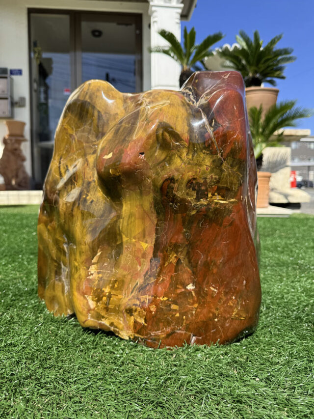 赤石 磨き 鑑賞石 水石 景石 【商品番号：m-ni131-2】