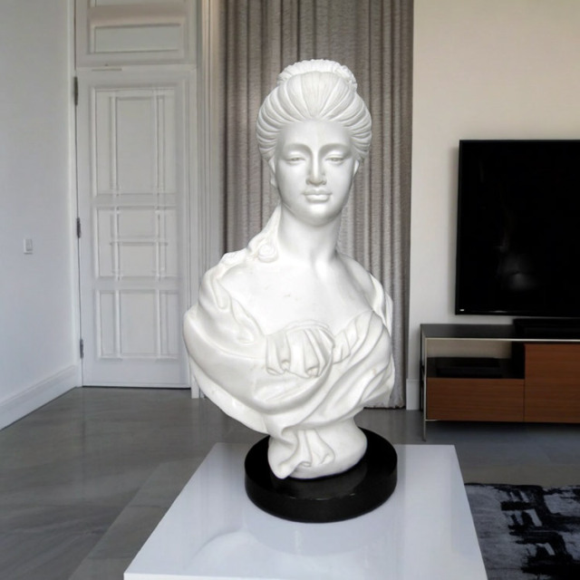 天然大理石彫刻 女神の胸像B｜高級胸像・大理石彫刻｜ガーデンアート増樹