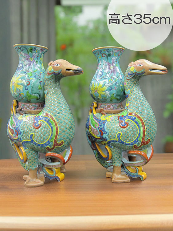 清雍正摘糸琺瑯彩富貴花鳥紋長筒瓶 景徳鎮 陶磁器 装飾品 現代工芸品