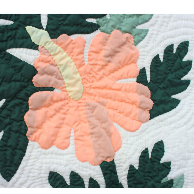 ハワイアンキルト タペストリー ハイビスカスマルチカラー 203cm×203cm