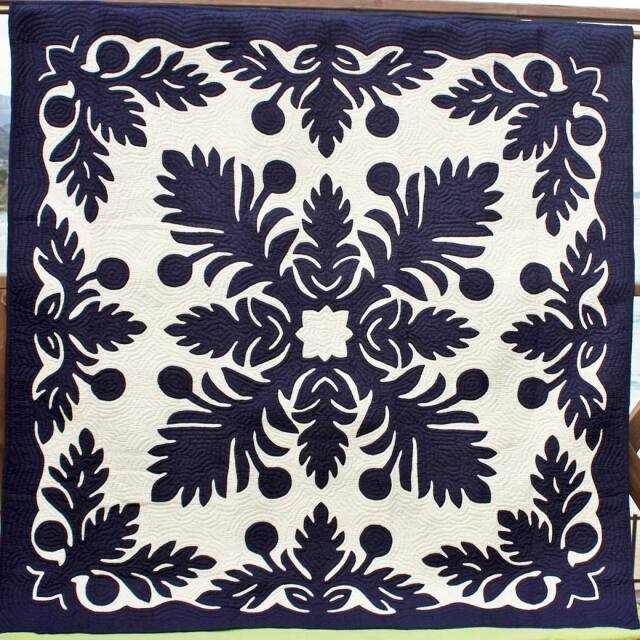 ハワイアンキルト タペストリー パンノキ 203cm×203cm ハワイアン