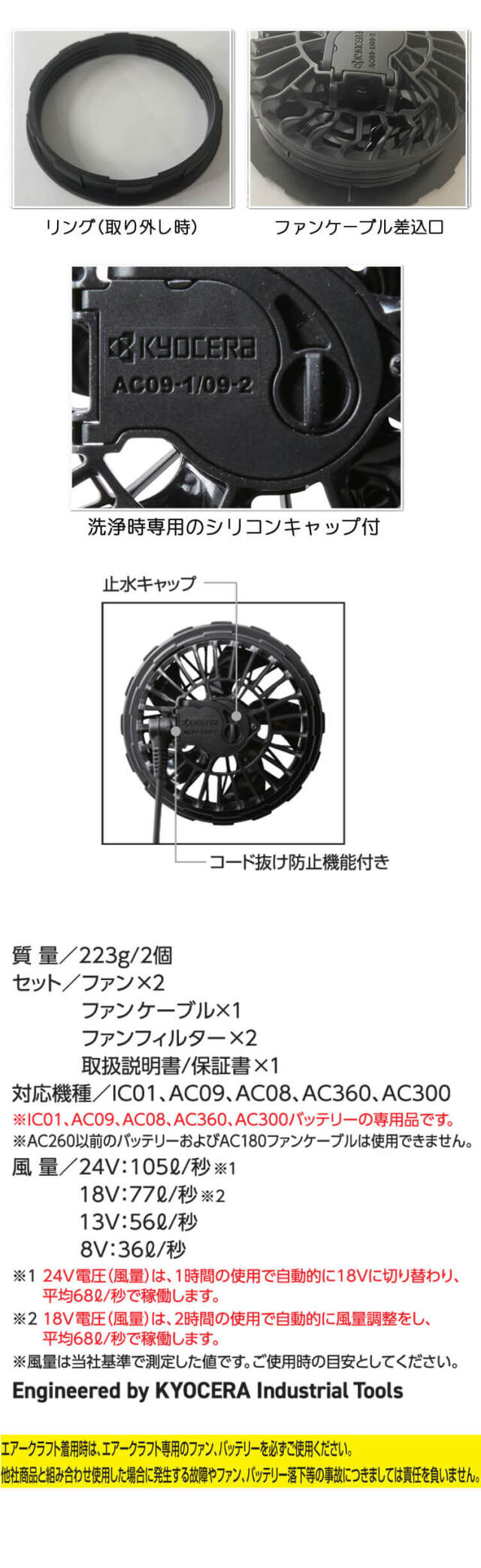 AC09-2 バートル BURTLE カラーファンユニット エアークラフト