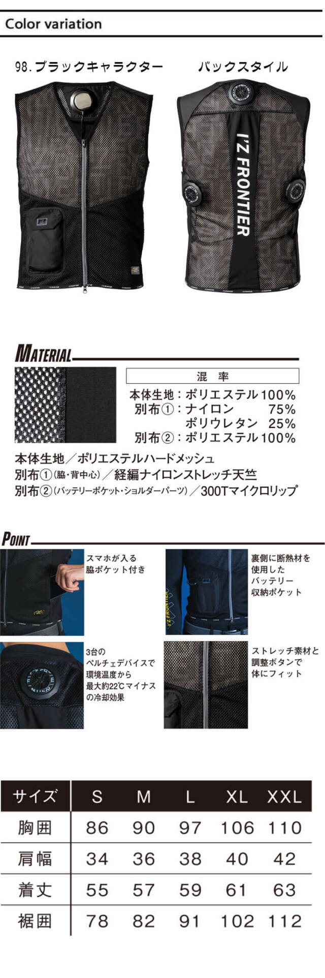 アイズフロンティア 冷却ウェア ペルチェベスト＆ペルチェデバイス