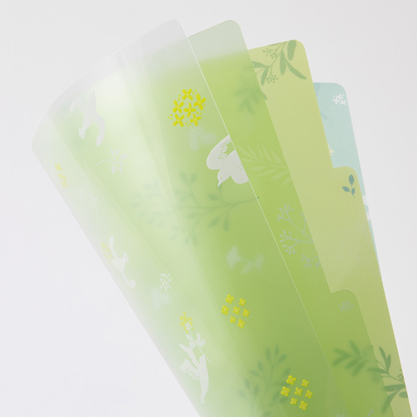 クリアファイル｜3ポケットクリアホルダー＜A4＞ 白い鳥柄(35483006