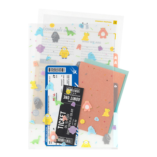 クリアファイル｜3ポケットクリアホルダー＜A4＞ モンスター柄