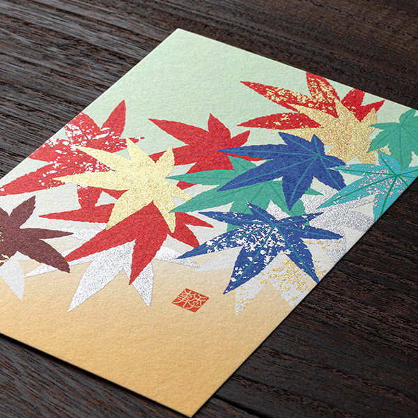 ハガキ/ポストカード｜紙シリーズ｜ポストカード 彩もみじ柄(88744006