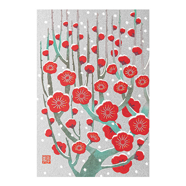 ハガキ/ポストカード｜紙シリーズ｜ポストカード 雪梅柄(88757006