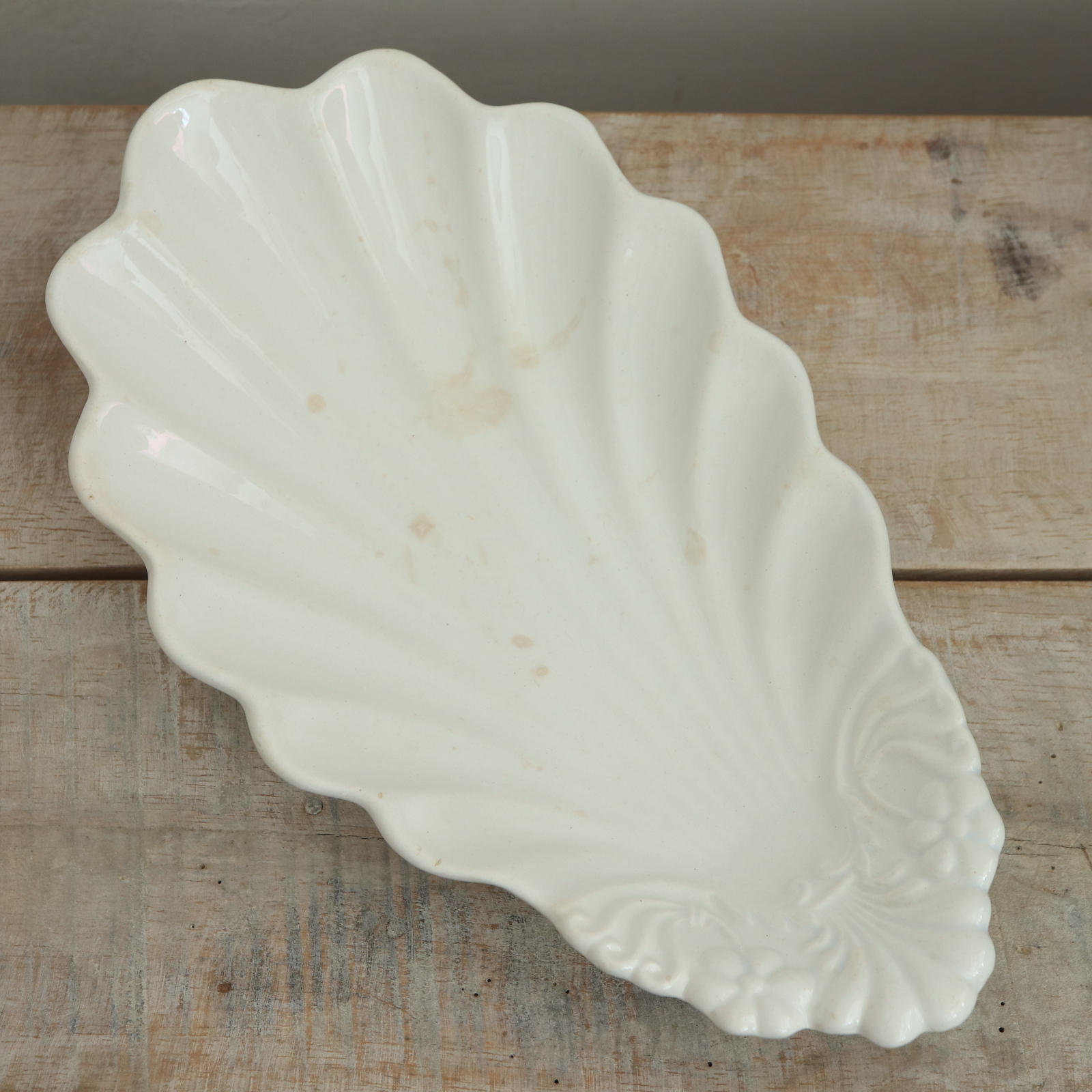 アンティーク ラヴィエ シェル皿 フランス サルグミンヌ製 OPAQUE DE