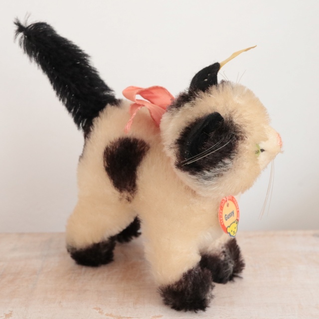 アンティーク シュタイフ ネコ Steiff Gussy 12cm