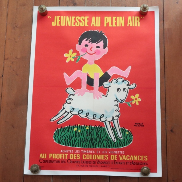 エルベ モルバン ビンテージポスター 1966年 Jeunesse au plein air