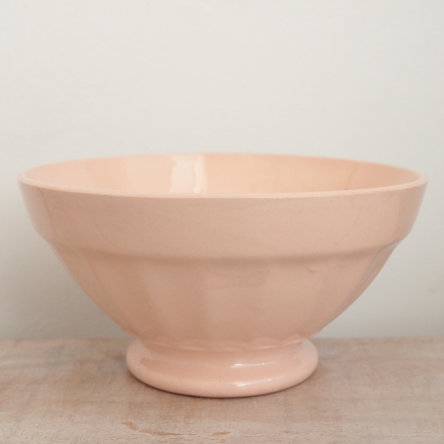 アンティーク カフェオレボウル サーモンピンク フランス ディゴワン