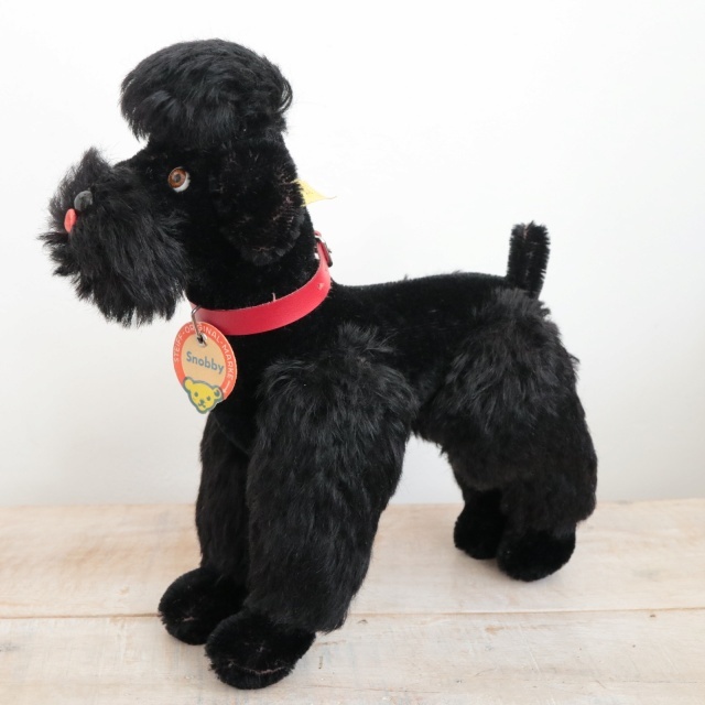 アンティーク シュタイフ プードル ブラック Steiff Snobby 22cm