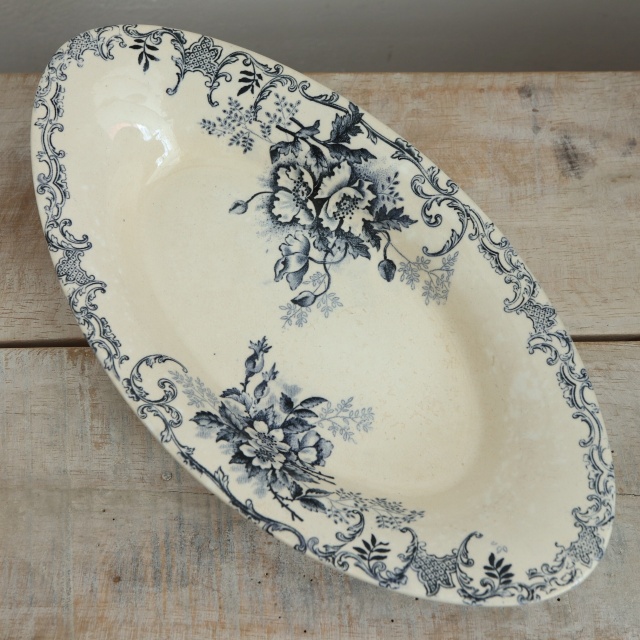 アンティーク ラヴィエ オーバル皿 FLOREAL フランス ショワジールロワ