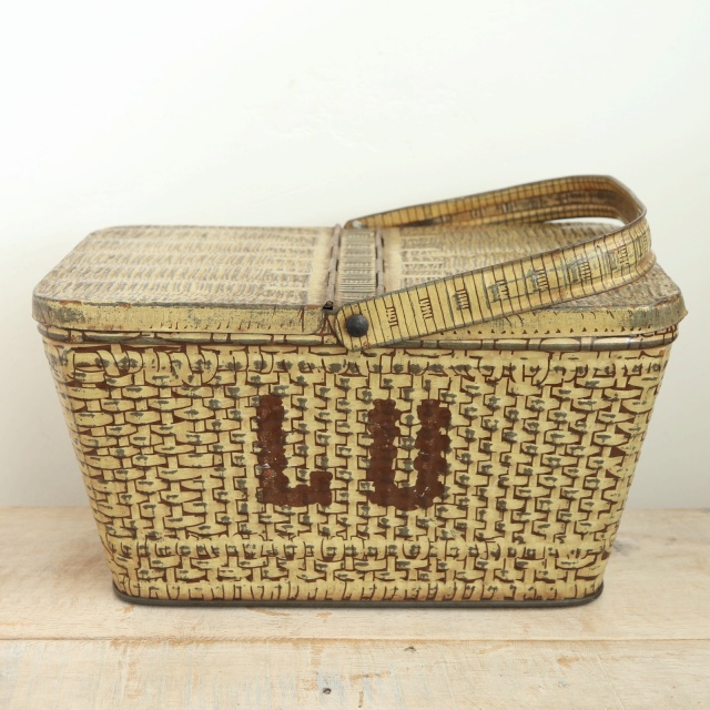 LU ビスケット アンティーク バスケット 缶 LEFEVRE-UTILE 1930
