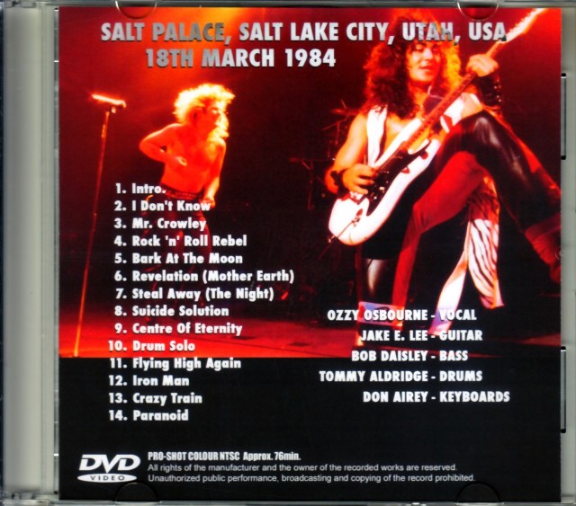 Ozzy Osbourne オジー・オズボーン/UT,USA 1984 Upgrade