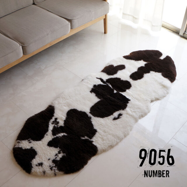 ムートンラグ 天然模様 SPOTTY 60x170cm 2匹サイズ 短毛タイプ