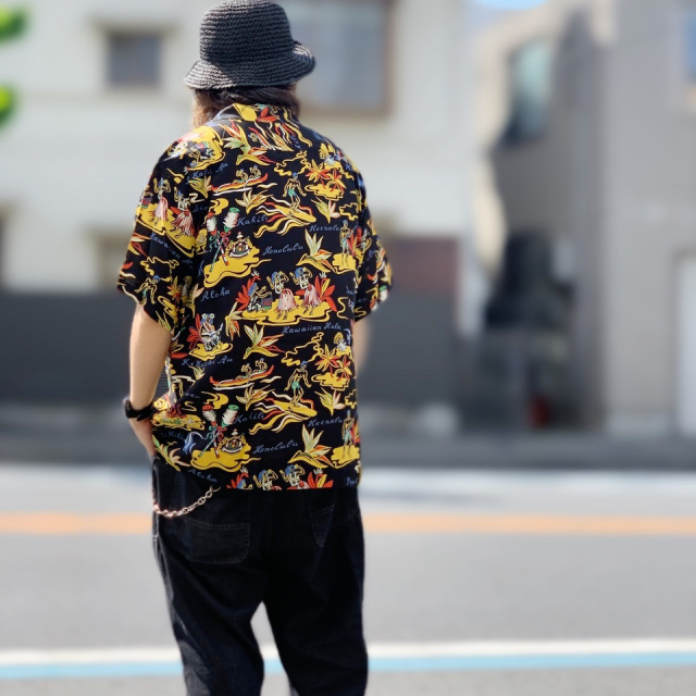 SUN SURF / HAWAIIAN L/S SHIRT CORAL HIBISCUS