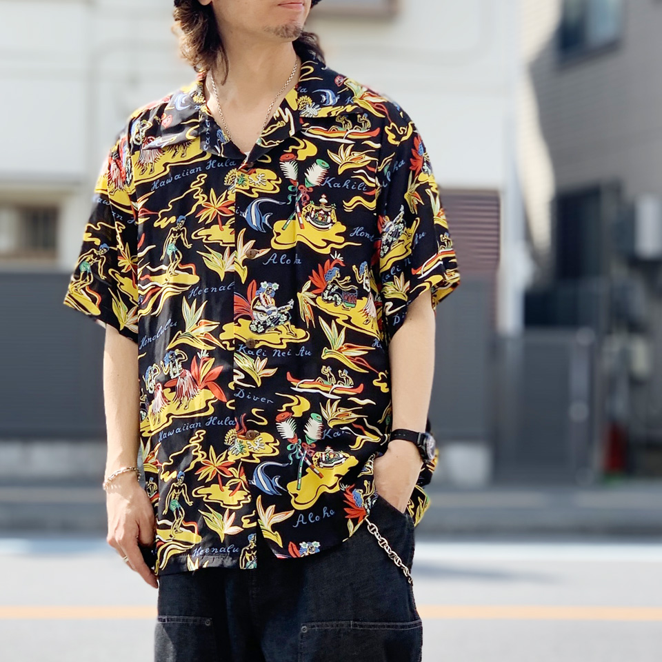 SUN SURF / HAWAIIAN L/S SHIRT CORAL HIBISCUS
