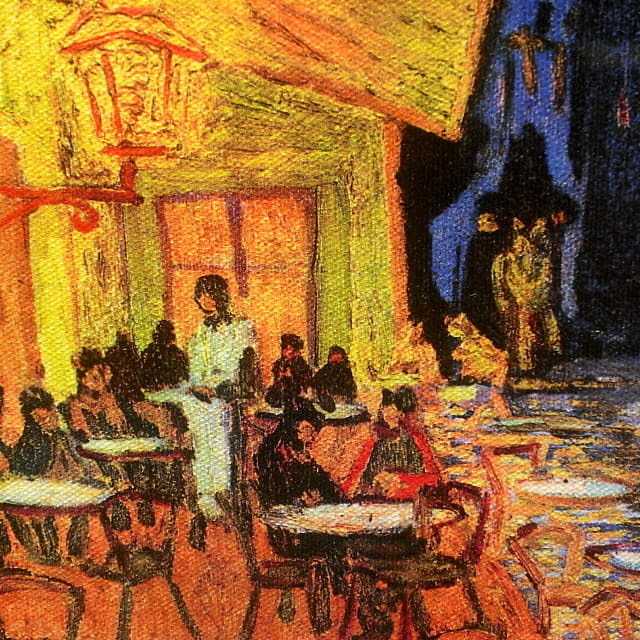 ゴッホ模写 油絵額縁付き 30×40cm名画インテリア 絵画 カフェテラスの