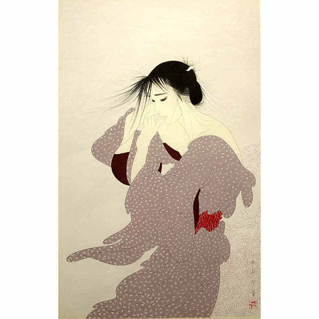 中島潔「風もよう」木版画 直筆サイン入り｜絵画販売