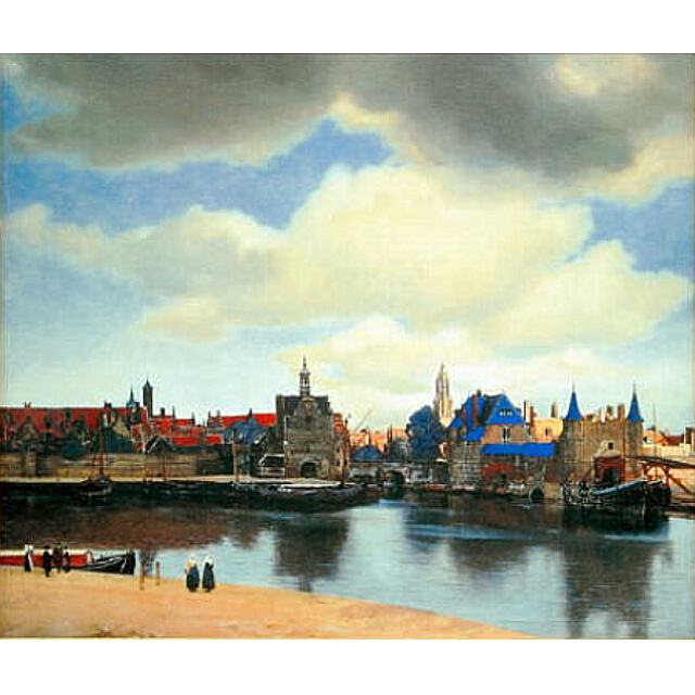 フェルメール「デルフトの眺望」複製画 ラピスラズリ手彩色 美術館承認