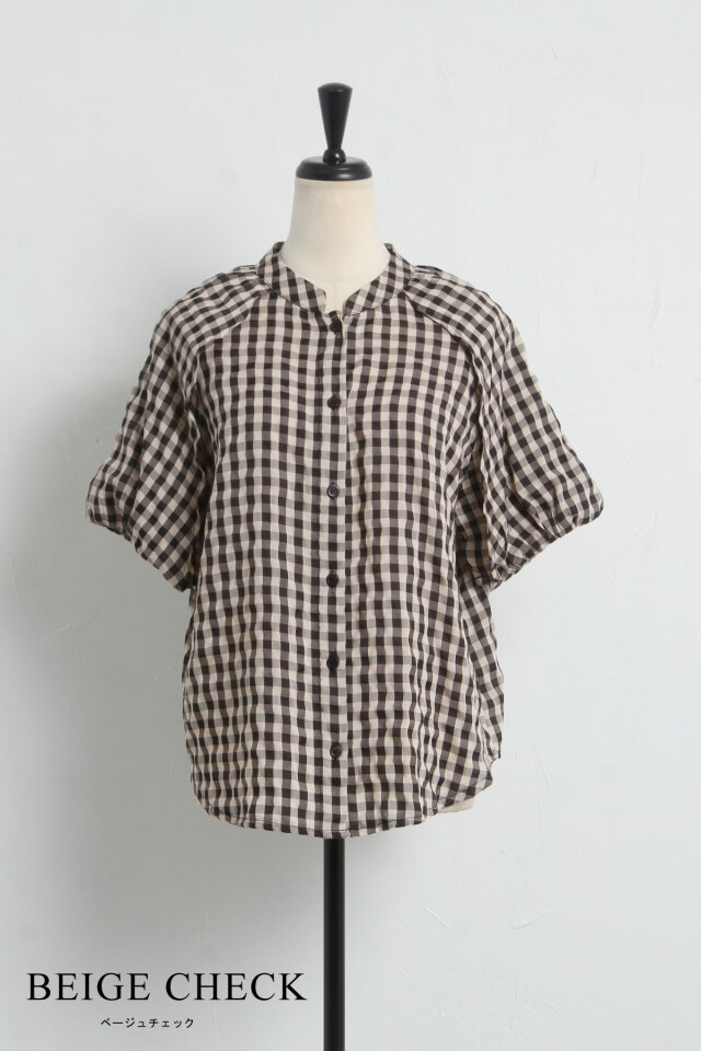 ギンガムチェックブラウス