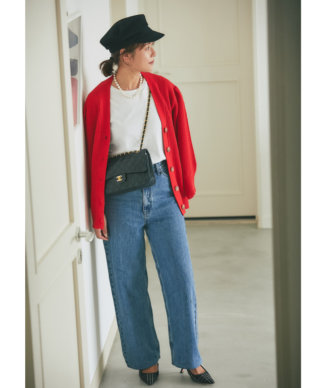 モヘアライクオーバーサイズカラーカーディガン