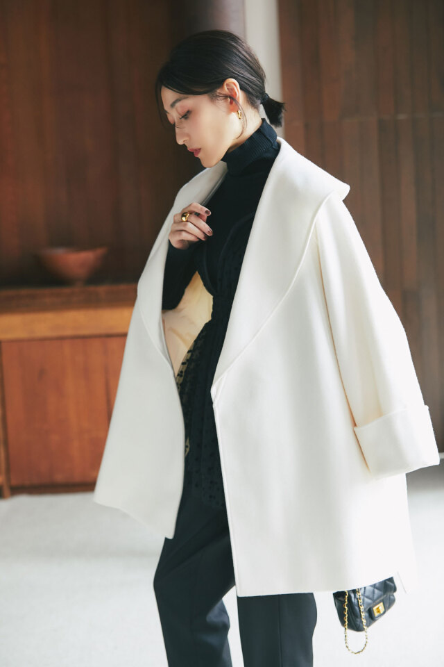 ビッグカラーガウンコート