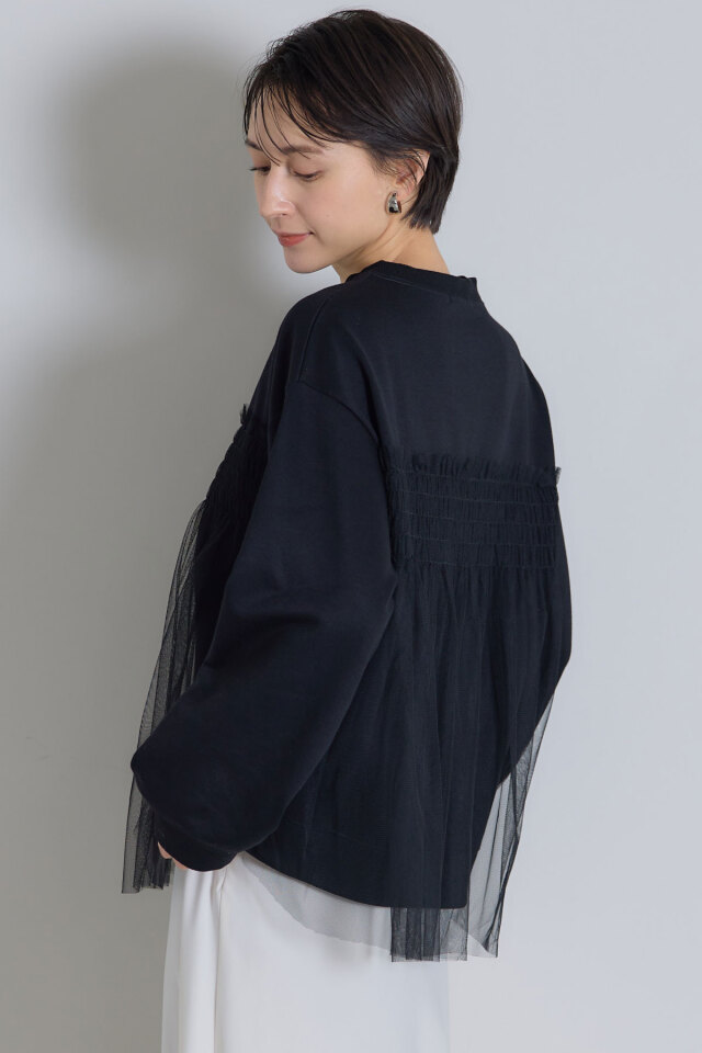 チュールフリルドッキングスウェット