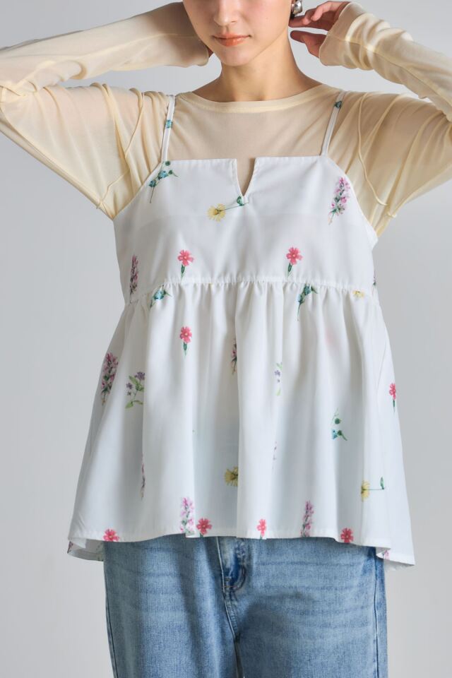 フラワープリントキャミソール※一部店舗のみ入荷