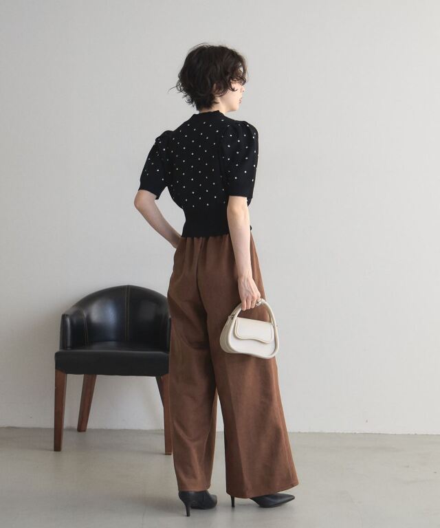 オフィシャルサイト限定】ポンチスエードワイドパンツ