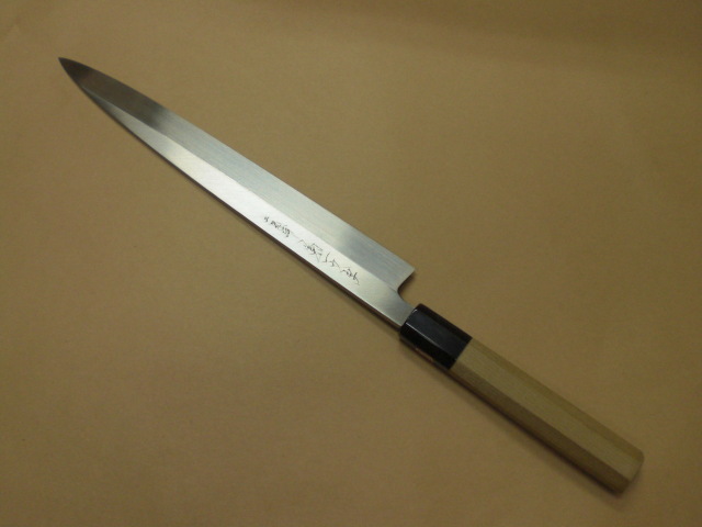 柳刃包丁 九寸 本焼き 安来鋼青紙 本職用