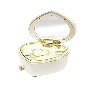 ハート型ジュエルBOXオルゴール【ホワイト】CU-910