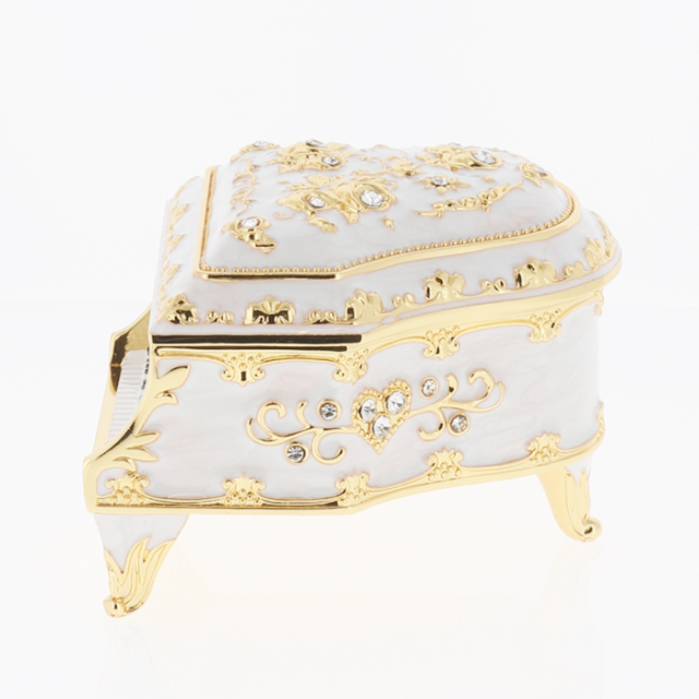 アンチモニー ピアノ型宝石箱オルゴール【ホワイト】DY-3097