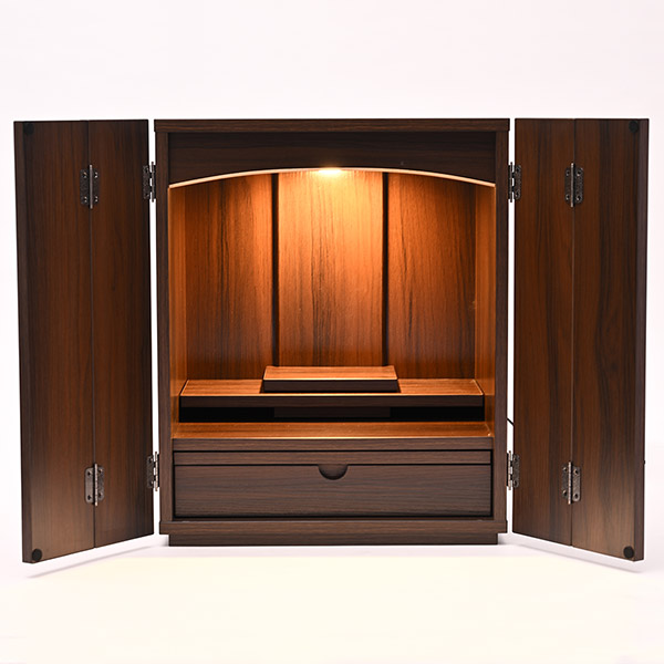 コンパクトモダン仏壇セット ロッシュ16号（ウォールナット）ご本尊