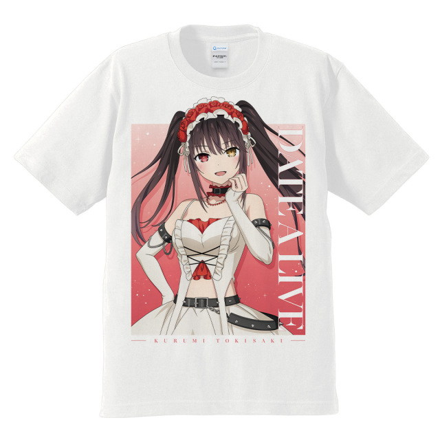 デート・ア・ライブV Tシャツ 時崎狂三 ゴシックパンク ホワイトver. L