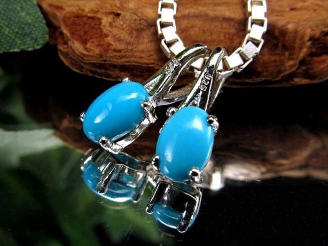 特別大特価 ターコイズ ペンダントトップ オーバル型 石サイズ縦約7mm