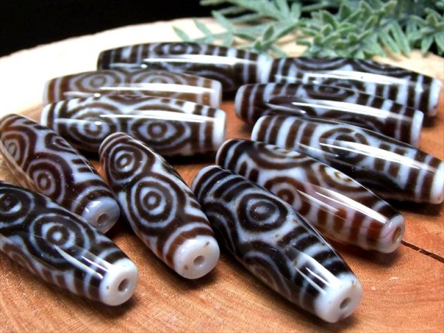 A至純天珠 白 龍眼白天珠 りゅうがん しろ てんじゅ サイズ:約37mm