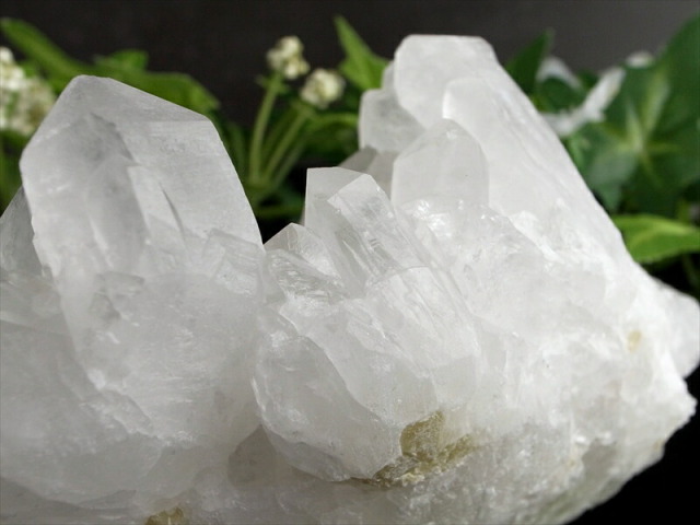 キラキラ乳白色 3A 四川 水晶 クラスター 幅約112mm 重さ342g 超人