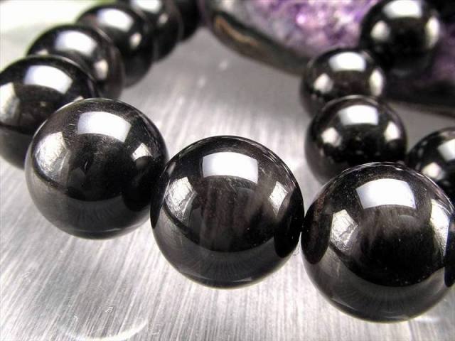 激安宣言 4A 約10mm珠 ブラックタイガーアイ 黒虎目石 一連 約37-39cm