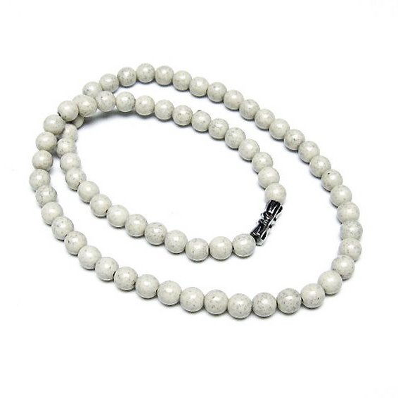 台湾産 北投石 天然ラジウム効果 ネックレス 6mm [t323-3123]