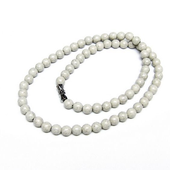 台湾産 北投石 天然ラジウム効果 ネックレス 6mm [t323-3173]