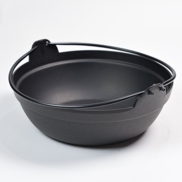 ふる里鍋 深型 IH対応 21cm ツル付き / 岩鋳 なべ 鉄鍋 鉄分補給 正規