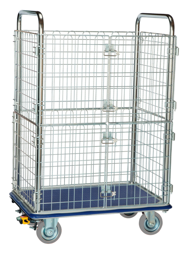 業界最安値】観音扉付金網台車(深型)NK307WDK観音扉金網を上下2段に