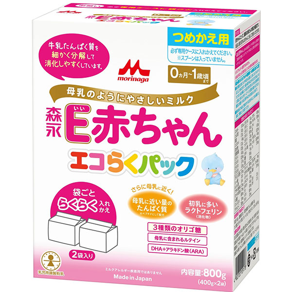E赤ちゃんエコらくパック詰め替え用 800g(400g×2袋)×12セット (1