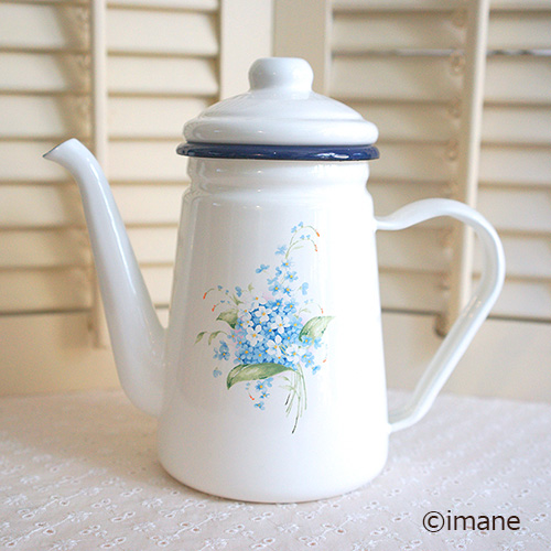 イマン クラリス ホーロー コーヒーポット【イマン＆マニー薔薇の雑貨