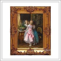 fu-collection】 ヨーロッパ名画 ロココ調 ゴールドダブルフレーム